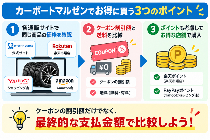 カーポートマルゼンでお得に買う3つのポイント